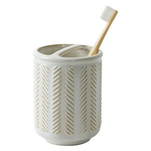 Better Homes & Gardens Reactive Glazed Ceramic Toothbrush Holder, Creamy White